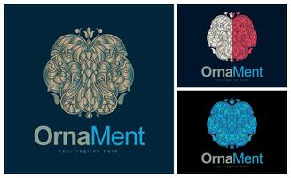 ornament patroon kleurrijk reeks modern luxe kunst en ambacht logo sjabloon ontwerp vector