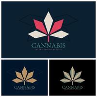 hennep marihuana blad vorm luxe logo ontwerp sjabloon vector