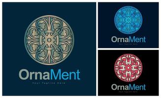 ornament patroon kleurrijk reeks modern luxe kunst en ambacht logo sjabloon ontwerp vector