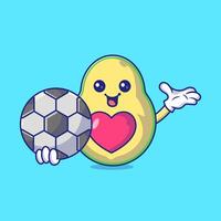 schattig avocado Holding Amerikaans voetbal karakter vector icoon illustratie