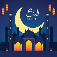 eid al-fitr mubarak Islamitisch festival vector