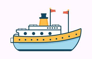 een schip illustratie vector kunst, trawler vlak logo geïsoleerd Aan een wit achtergrond