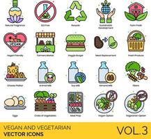 veganistisch en vegetarisch vector icoon reeks