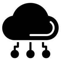 glyph-pictogram voor cloud computing vector