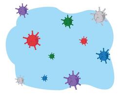 virus icoon of verontreiniging en virus besmetting vector
