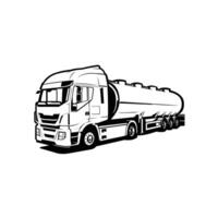 brandstof tanker vrachtauto vector clip art voorraad vector. semi aanhangwagen olie tanker vector kunst illustratie