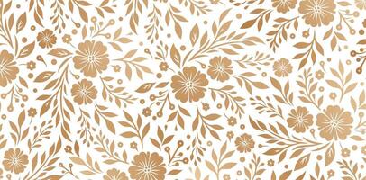 patroon met decoratief bloemen gouden kleuren geïsoleerd bloemen achtergrond voor modieus modern behang of textiel, boeken omslag, digitaal interfaces, afdrukken ontwerpen sjabloon materialen papieren vector
