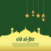 eid al fitr groet kaart met Islamitisch decoratie vector