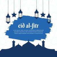 eid al fitr groet kaart met Islamitisch decoratie vector