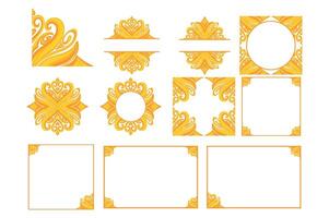 reeks van gouden ornament kader grens vector ontwerp voor decoratie element