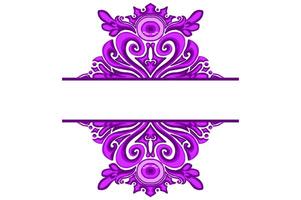 Purper oog bal engel ornament kader grens vector