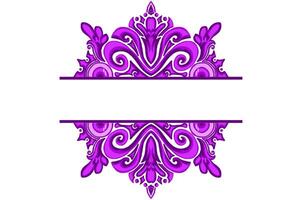 Purper oog bal engel ornament kader grens vector