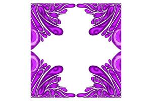 Purper oog bal engel ornament kader grens vector