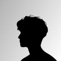 silhouet van heel verdrietig Mens alleen Aan wit achtergrond, depressief jong Mens vector