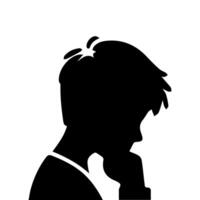 silhouet van heel verdrietig Mens alleen Aan wit achtergrond, depressief jong Mens vector