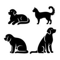 vector silhouet van hond op witte achtergrond.