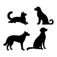 vector silhouet van hond op witte achtergrond.