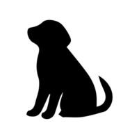 vector silhouet van hond op witte achtergrond.