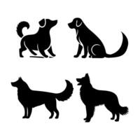 vector silhouet van hond op witte achtergrond.