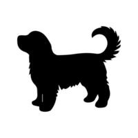 vector silhouet van hond op witte achtergrond.