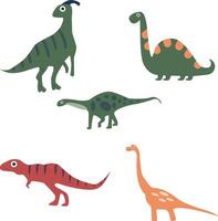 aanbiddelijk dinosaurussen illustratie. schattig tekenfilm ontwerp. vector illustratie Aan wit achtergrond.