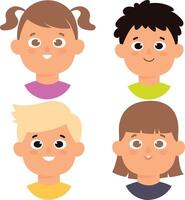 kinderen avatars verzameling. vlak tekenfilm vector illustratie.