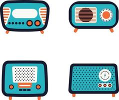 oud radio stereo met wijnoogst ontwerp. vector illustratie