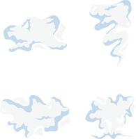 verzameling van tekenfilm rook wolk. in verschillend vormen. geïsoleerd vector illustratie.
