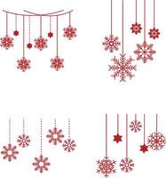 Kerstmis sneeuwvlokken hangende decoratie. voor nieuw jaar achtergrond. vector illustratie