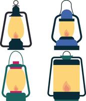 camping lantaarn lamp illustratie. wijnoogst tekenfilm stijl. vector
