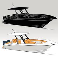 visvangst boot vector-kunst en een kleur vector