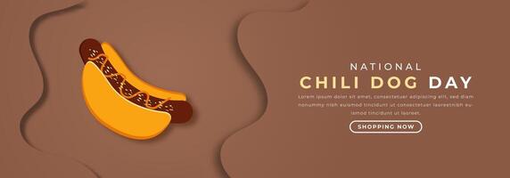 nationaal Chili hond dag papier besnoeiing stijl vector ontwerp illustratie voor achtergrond, poster, banier, reclame, groet kaart