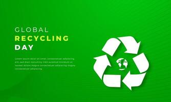 globaal recycling dag papier besnoeiing stijl vector ontwerp illustratie voor achtergrond, poster, banier, reclame, groet kaart