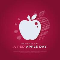 nationaal eten een rood appel dag papier besnoeiing stijl vector ontwerp illustratie voor achtergrond, poster, banier, reclame, groet kaart
