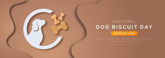 nationaal hond biscuit dag papier besnoeiing stijl vector ontwerp illustratie voor achtergrond, poster, banier, reclame, groet kaart