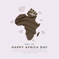 Afrika dag papier besnoeiing stijl vector ontwerp illustratie voor achtergrond, poster, banier, reclame, groet kaart