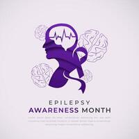 epilepsie bewustzijn maand papier besnoeiing stijl vector ontwerp illustratie voor achtergrond, poster, banier, reclame, groet kaart