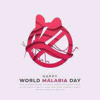 wereld malaria dag papier besnoeiing stijl vector ontwerp illustratie voor achtergrond, poster, banier, reclame, groet kaart