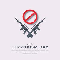 anti terrorisme dag papier besnoeiing stijl vector ontwerp illustratie voor achtergrond, poster, banier, reclame, groet kaart