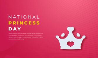 nationaal prinses dag papier besnoeiing stijl vector ontwerp illustratie voor achtergrond, poster, banier, reclame, groet kaart