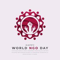 wereld ngo dag papier besnoeiing stijl vector ontwerp illustratie voor achtergrond, poster, banier, reclame, groet kaart
