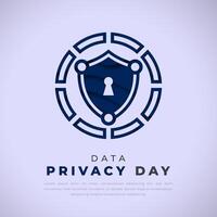 gegevens privacy dag papier besnoeiing stijl vector ontwerp illustratie voor achtergrond, poster, banier, reclame, groet kaart