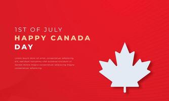 gelukkig Canada dag papier besnoeiing stijl vector ontwerp illustratie voor achtergrond, poster, banier, reclame, groet kaart