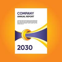 Purper en oranje creatief jaar- verslag doen van 2030 vector