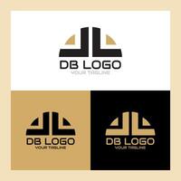 db brief eerste logo ontwerp sjabloon vector illustratie creatief idee