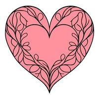 liefde hart ornament bloem Valentijn illustratie schetsen vector