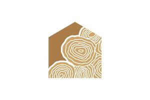houten element ontwerp met combinatie huis modern concept vector