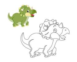 kleur boek voor kinderen, schattig baby dinosaurus. illustratie en schetsen, vector