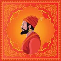 chhatrapati shivaji Maharaj portret artistiek stijl vector