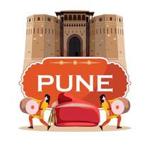 pune festival viering Shaniwar wada en pagadi vector